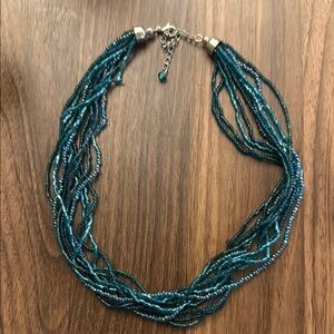 Elegant Teal Beaded Necklace